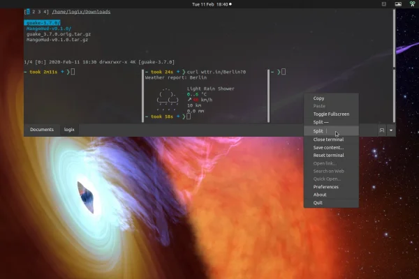 Terminal suspenso Guake 3.7.0 lançado com opção de alterar as cores do terminal por guia, mais