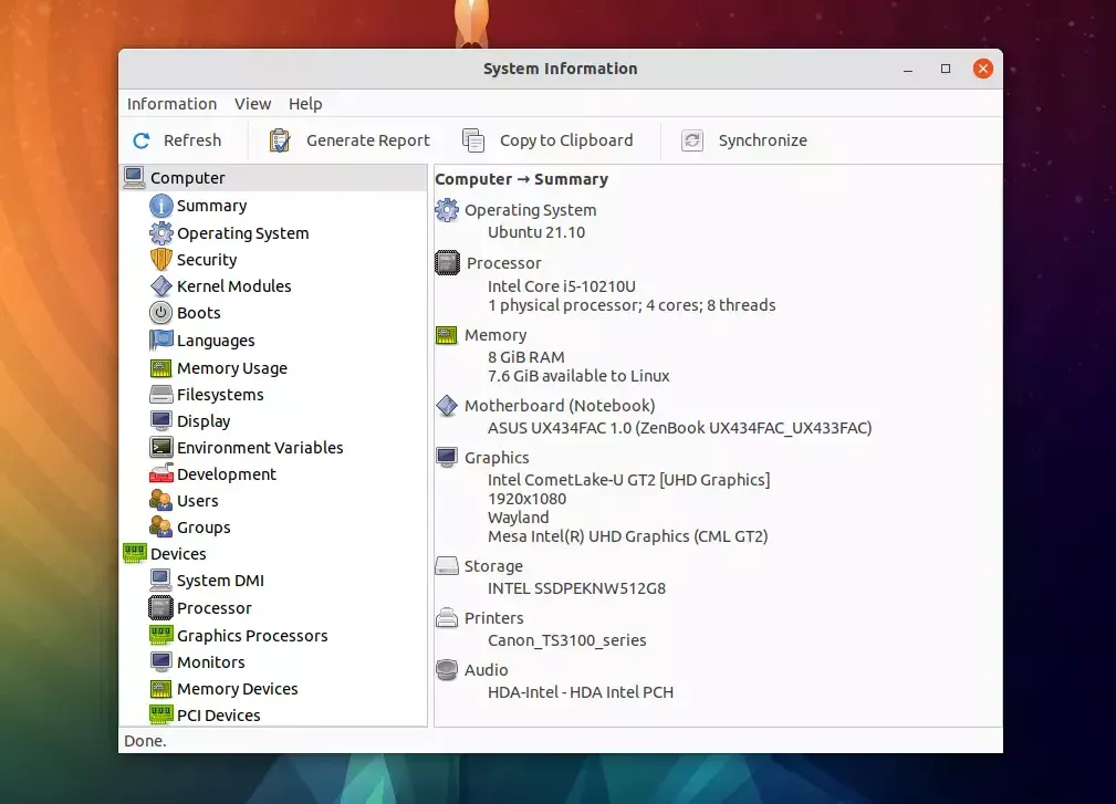 hardinfo-gtk3-summary