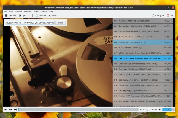 Haruna, player baseado no MPV 0.6.0, adiciona suporte a MPRISv2 e Youtube playlists