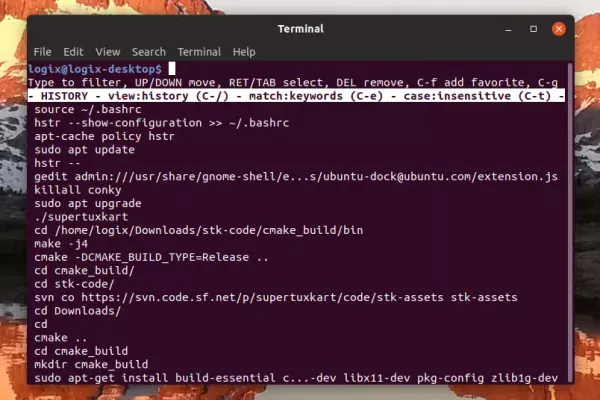 HSTR facilita a pesquisa de seu histórico de comandos Bash ou Zsh