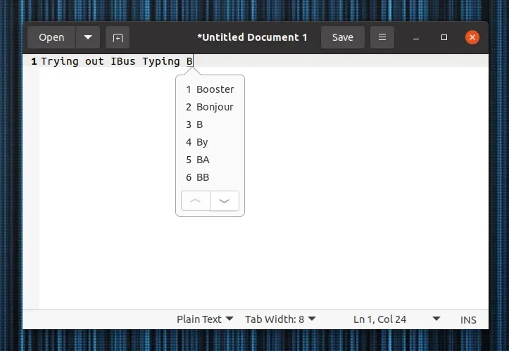 ibus-typing-booster em ação