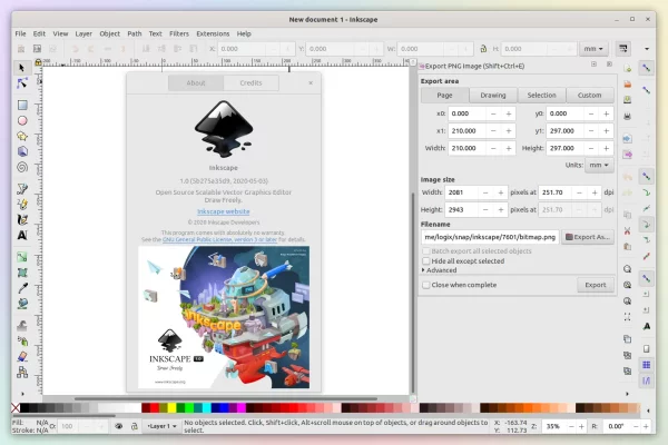 Editor de gráficos vetoriais Inkscape 1.0 Stable é lançado