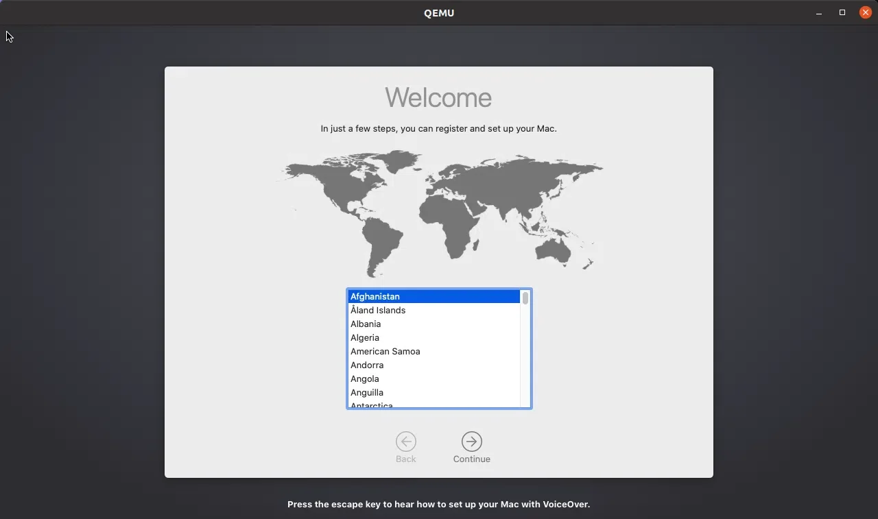 configuração inicial do macOS