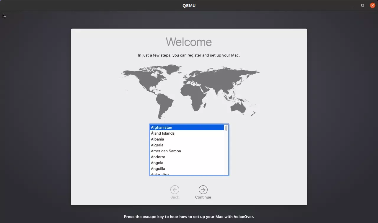 configuração inicial do macOS