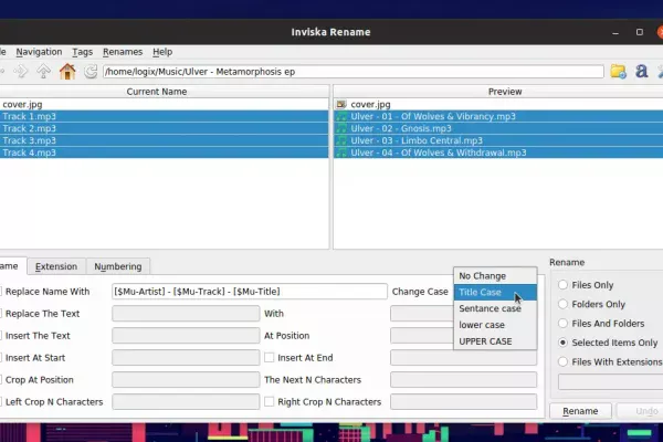 GUI para renomear arquivos em lote no Linux com suporte a tags Exif e Music: Inviska Rename