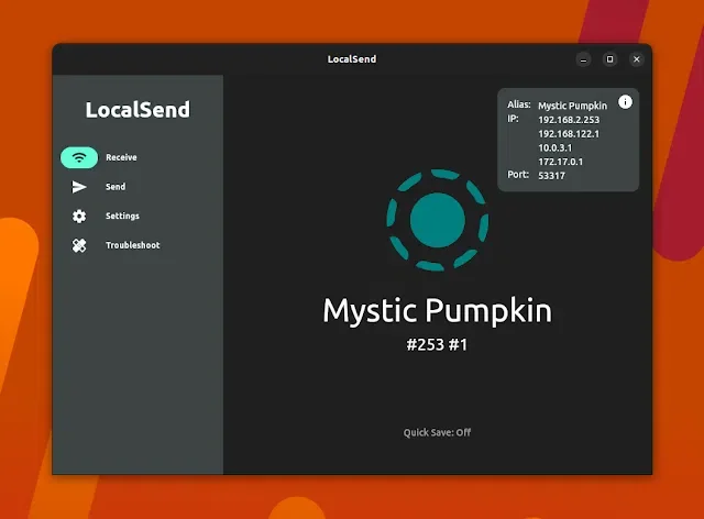 Aplicativo LocalSend Linux – guia Receive