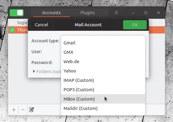 Mailnag Mbox maildir