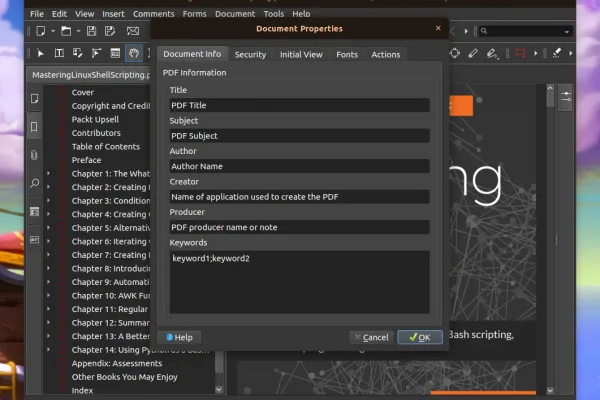 Como editar tags de metadados PDF no Linux usando uma GUI ou linha de comando