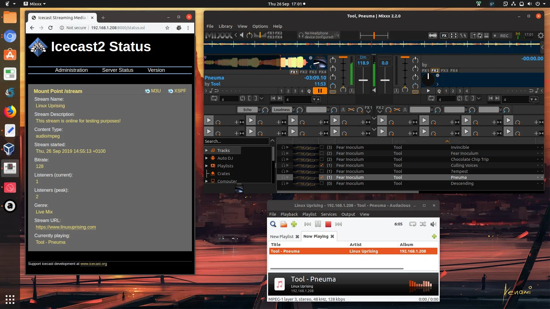 Mixxx Icecast2 no Ubuntu Linux
