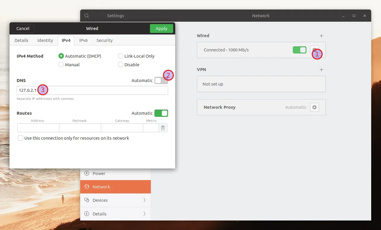 Alterar rede DNS Ubuntu 18.10