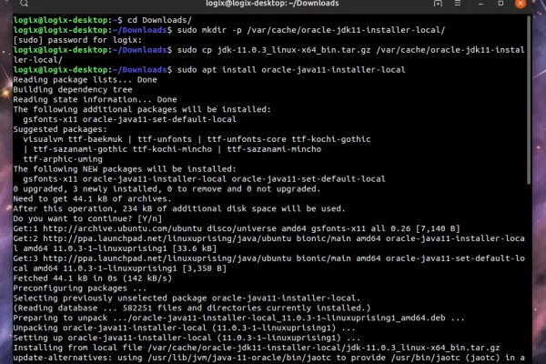 Novo instalador do Oracle Java 11 para Ubuntu, Debian ou Linux Mint (usando Oracle Java local .tar.gz)