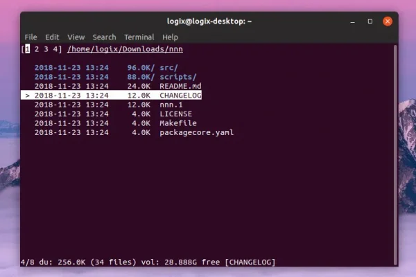 Console File Manager nnn 2.1 Adiciona suporte a guias