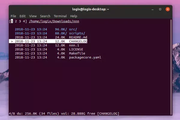 Console File Manager nnn 2.1 Adiciona suporte a guias