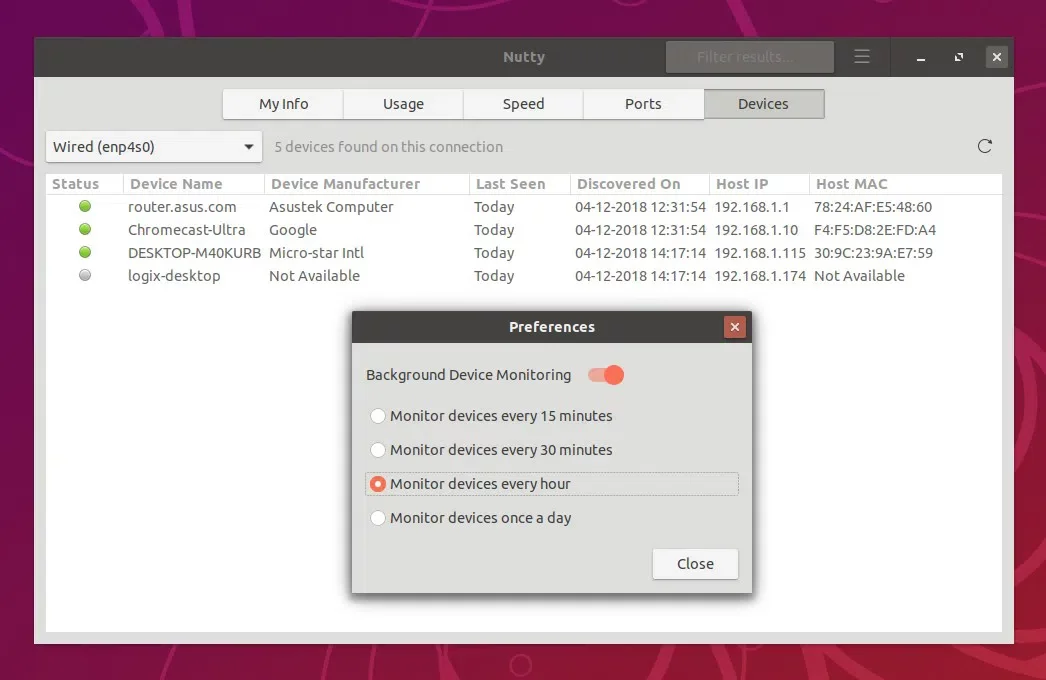 Dispositivos de rede Ubuntu