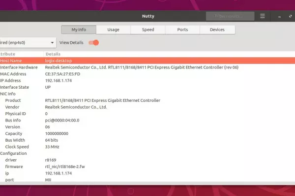 Nutty: Monitoramento de rede GUI e ferramenta de informação para Ubuntu, Linux Mint e elementaryOS