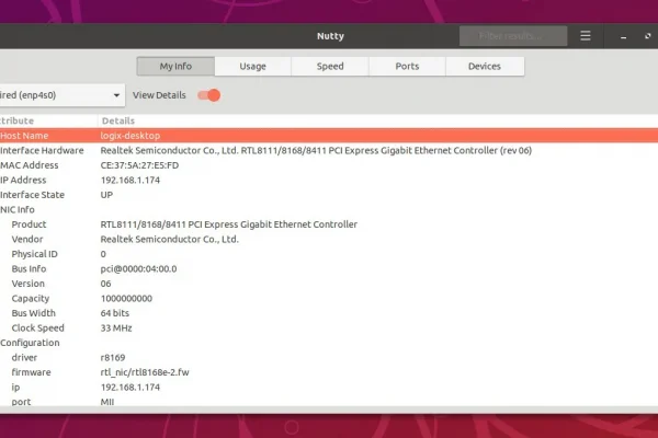 Nutty: Monitoramento de rede GUI e ferramenta de informação para Ubuntu, Linux Mint e elementaryOS
