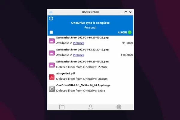 OneDriveGUI facilita a sincronização do OneDrive com uma pasta local em sua área de trabalho Linux