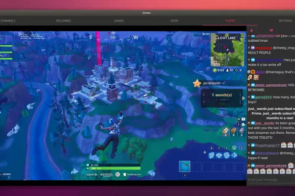 Orion é um cliente de desktop QML / C ++ Twitch com VODs e suporte de bate-papo