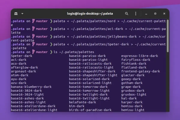 Paleta muda as cores do terminal em tempo real, independentemente do emulador de terminal usado