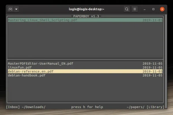 Renomeie rapidamente arquivos PDF baixados com base em metadados e conteúdo com Paperboy (console)