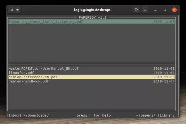 Renomeie rapidamente arquivos PDF baixados com base em metadados e conteúdo com Paperboy (console)