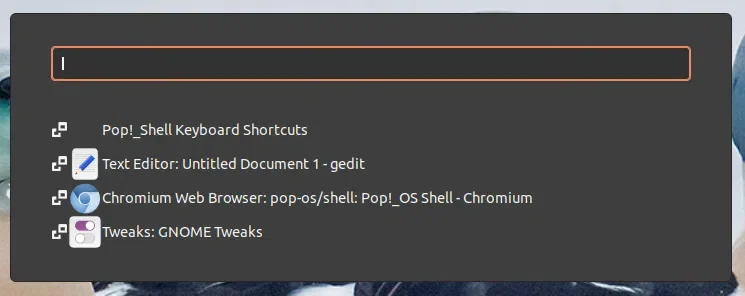 Pop Shell lançador