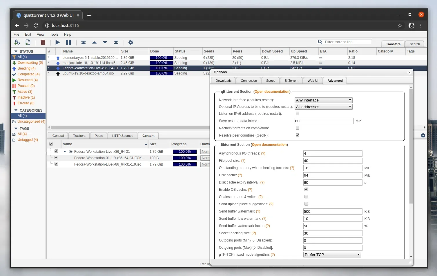 qbittorrent webUI