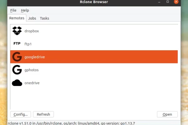 Rclone Browser (Fork) 1.8.0 obtém suporte de proxy, opção para criar link público