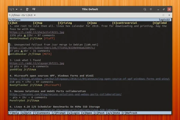 Use Reddit no Terminal com RTV (Reddit Terminal Viewer)