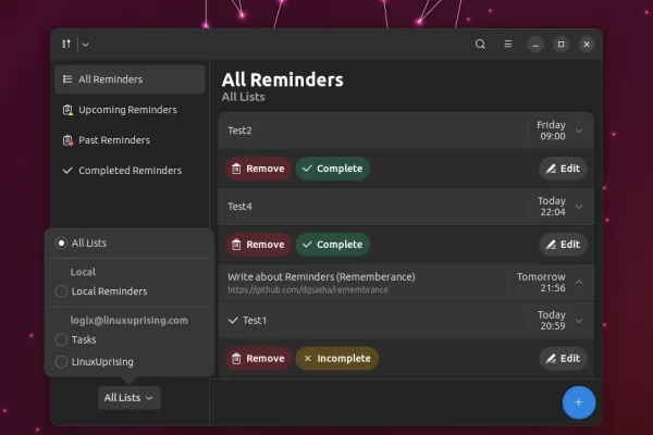 Reminders é um aplicativo de lista de tarefas GTK4 que sincroniza com o Microsoft To Do