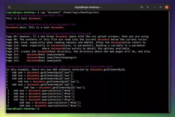 rga: Pesquise texto em PDF, e-books, documentos do Office, arquivos e muito mais (ripgrep Wrapper)