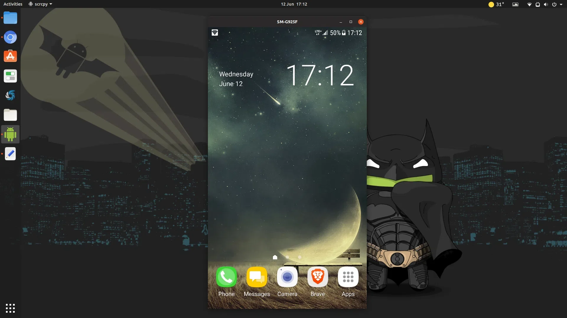 scrcpy 1.9 Android no desktop Linux