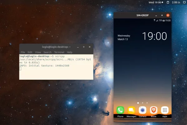 Controle dispositivos Android de uma área de trabalho com scrcpy (instalação Ubuntu, Fedora, Debian, Linux Mint)