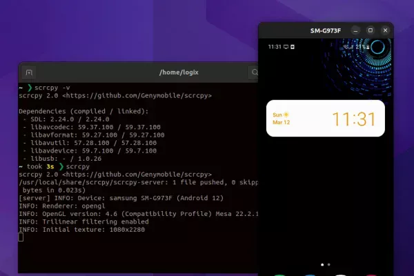 scrcpy 2.0 adiciona encaminhamento de áudio, H265 e suporte a codec AV1