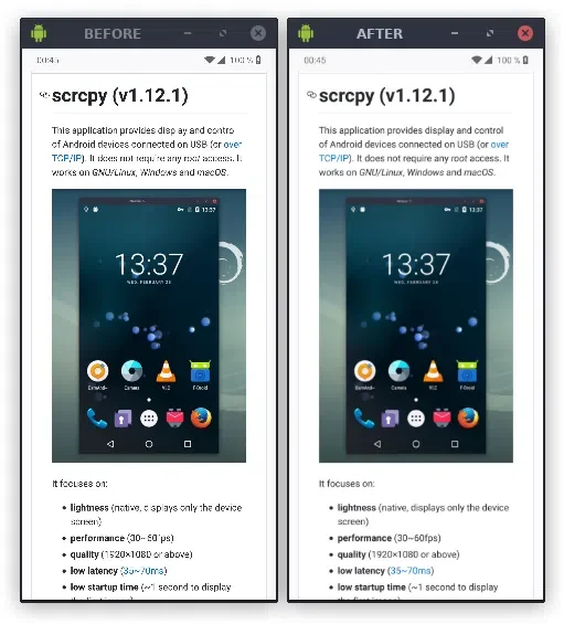 filtragem trilinear scrcpy