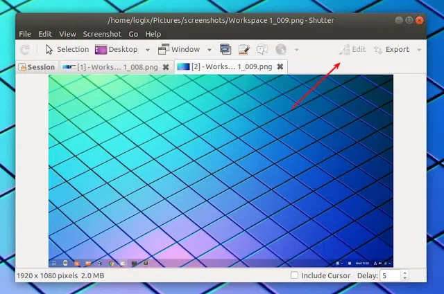 Corrigindo botão de edição do obturador desativado no Ubuntu 18.04 Bionic Beaver