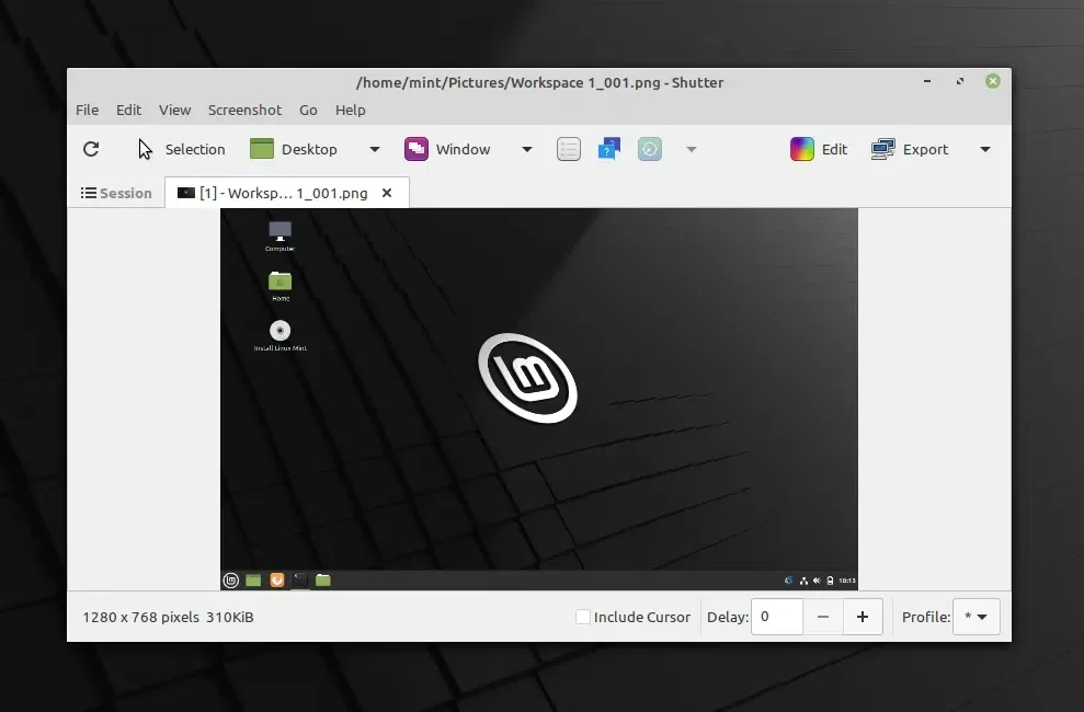 Ferramenta Shutter GTK3