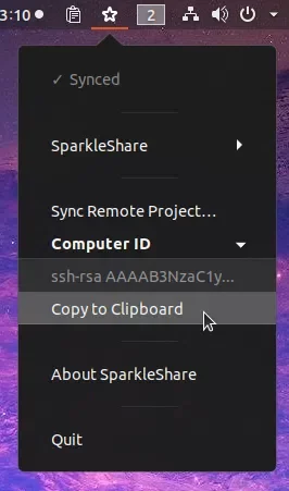 sparkleshare-copy-computer-id