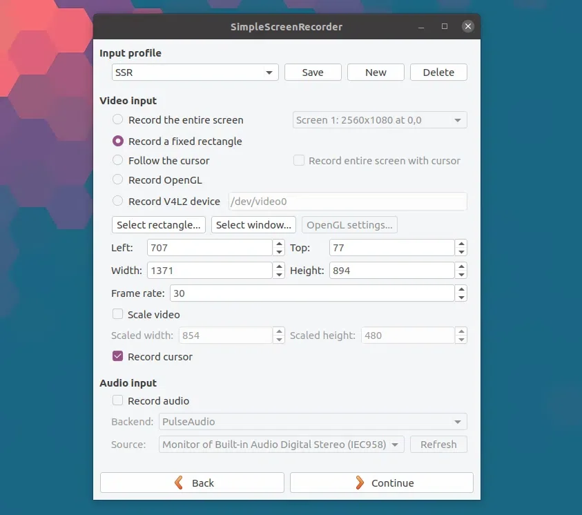 Gravador de tela simples para Linux