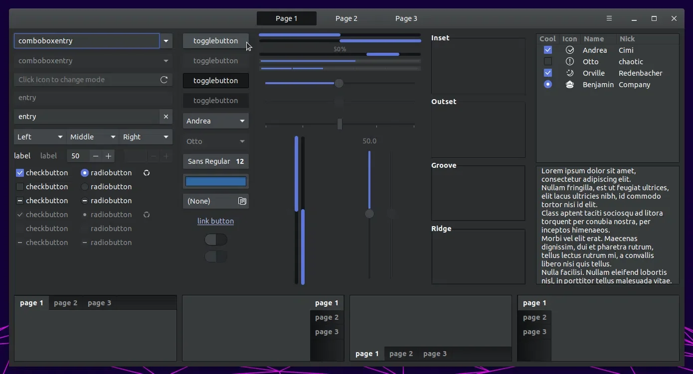 Tema gtk escuro Stiloetto