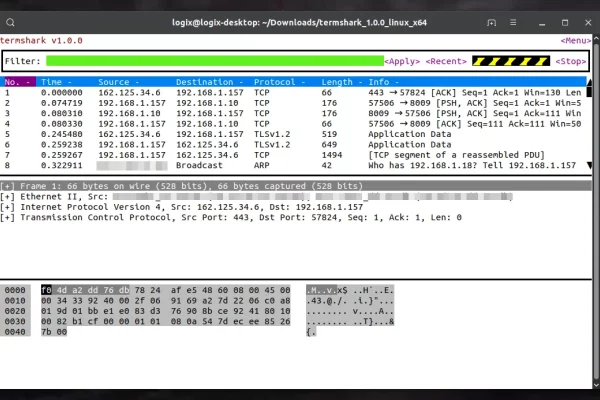 Analise o tráfego de rede com o Termshark, uma IU do terminal para TShark (Wireshark)
