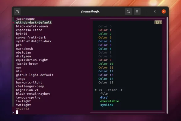 Theme.sh é um script interativo de seleção de temas para terminal (mais de 400 temas)