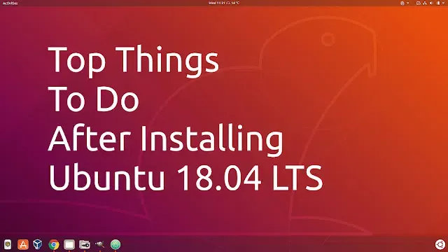 Tela do Ubuntu 18.04 com algumas modificações e um título em inglês