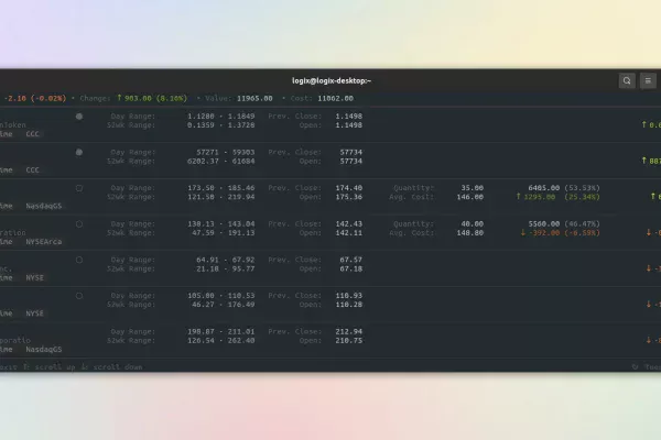 Ticker é um observador de ações e rastreador de posição (com suporte de criptomoedas) para terminal