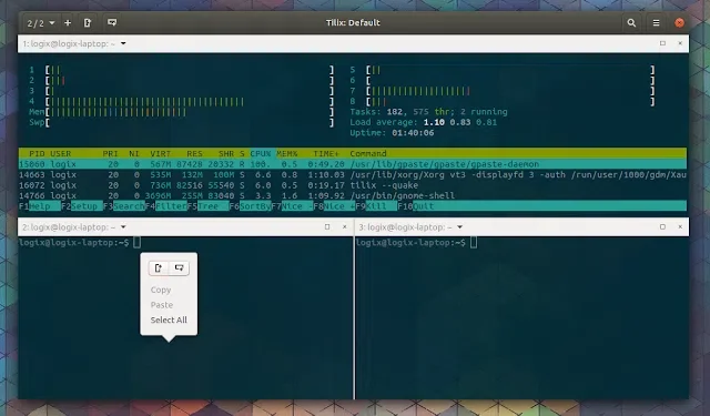 Emulador de terminal Tilix