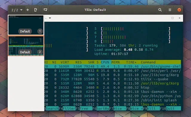 Emulador de terminal Tilix