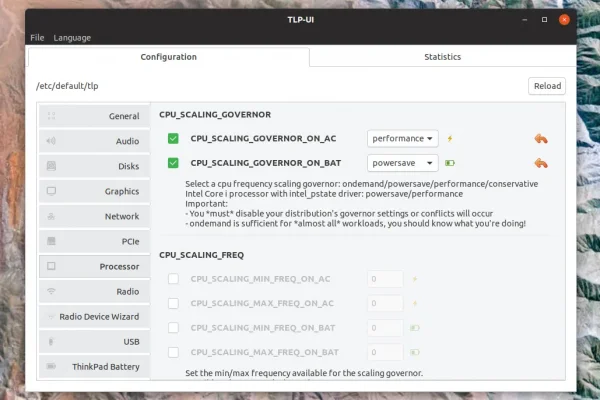 TLPUI é uma GUI para a ferramenta de gerenciamento de energia TLP (instruções de instalação do Ubuntu)