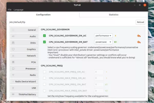 TLPUI é uma GUI para a ferramenta de gerenciamento de energia TLP (instruções de instalação do Ubuntu)