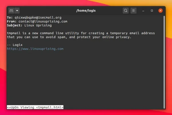 Crie um e-mail temporário a partir da linha de comando com tmpmail
