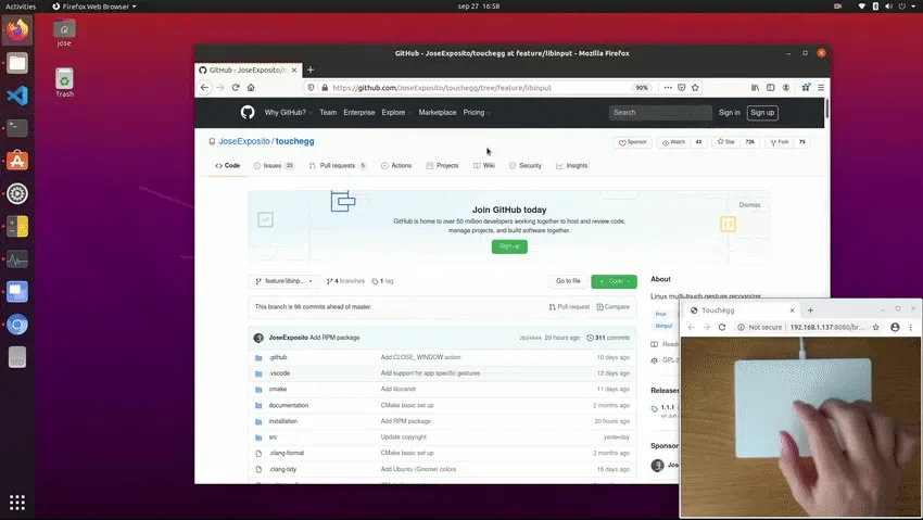 Gestos multitoque do touchpad Touchegg Linux